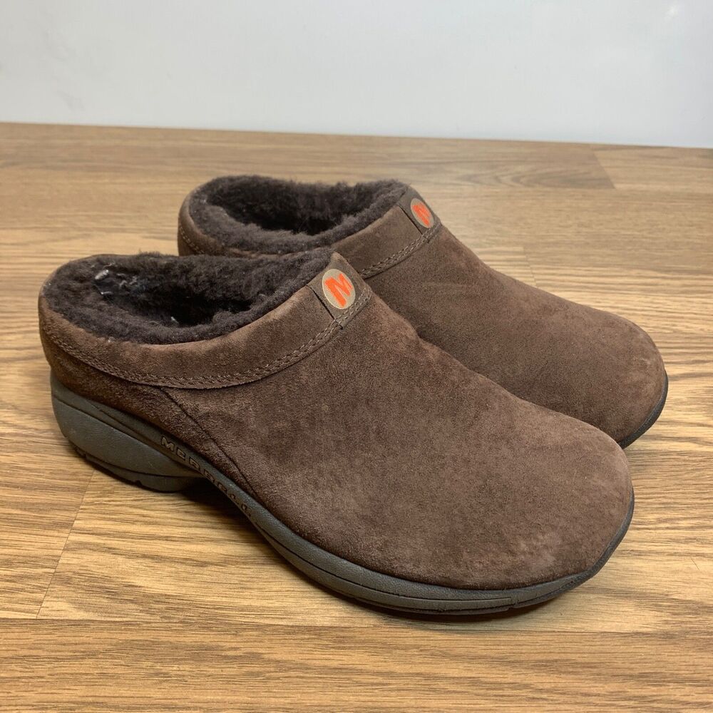 Womens Merrell J63258 Primo Chill Slide Chocolate Suede Clog Shoes Size 8.5